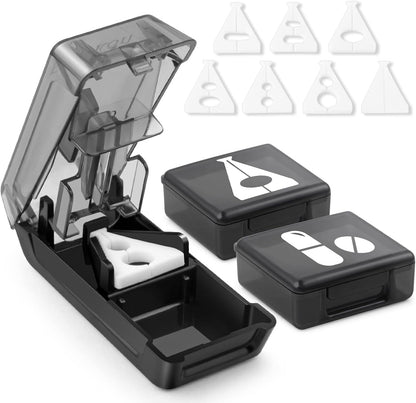 Fullicon pill cutter front view showing black medical splitter device