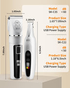 iBTC Professional Dog Grooming Kit at Home: All-in-One Quiet Clippers & Nail Grinder with LED Light, Cordless Dog Shaver, Safe Poodle Grooming Kit for Paws, Face, Ears & BodyWhite Combination - Image 9