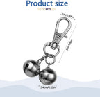 Salbsever chrome plated iron pet collar bells showcasing the heavy duty snap buckle attachment.