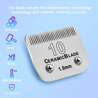 DODAER size ten ceramic dog trimmer replacement blade showing the titanium coated black ceramic cutter.