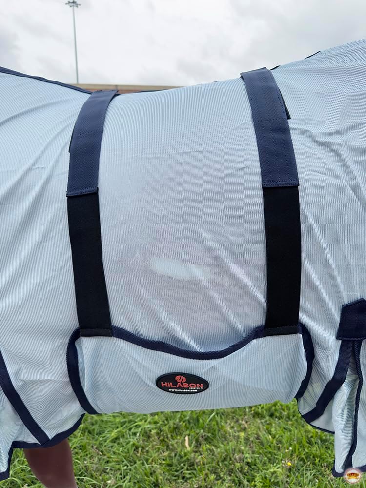 White lightweight summer fly sheet with dual shoulder gussets for mobility