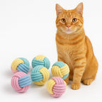 Zasle 6-pack rope cat chew balls front view