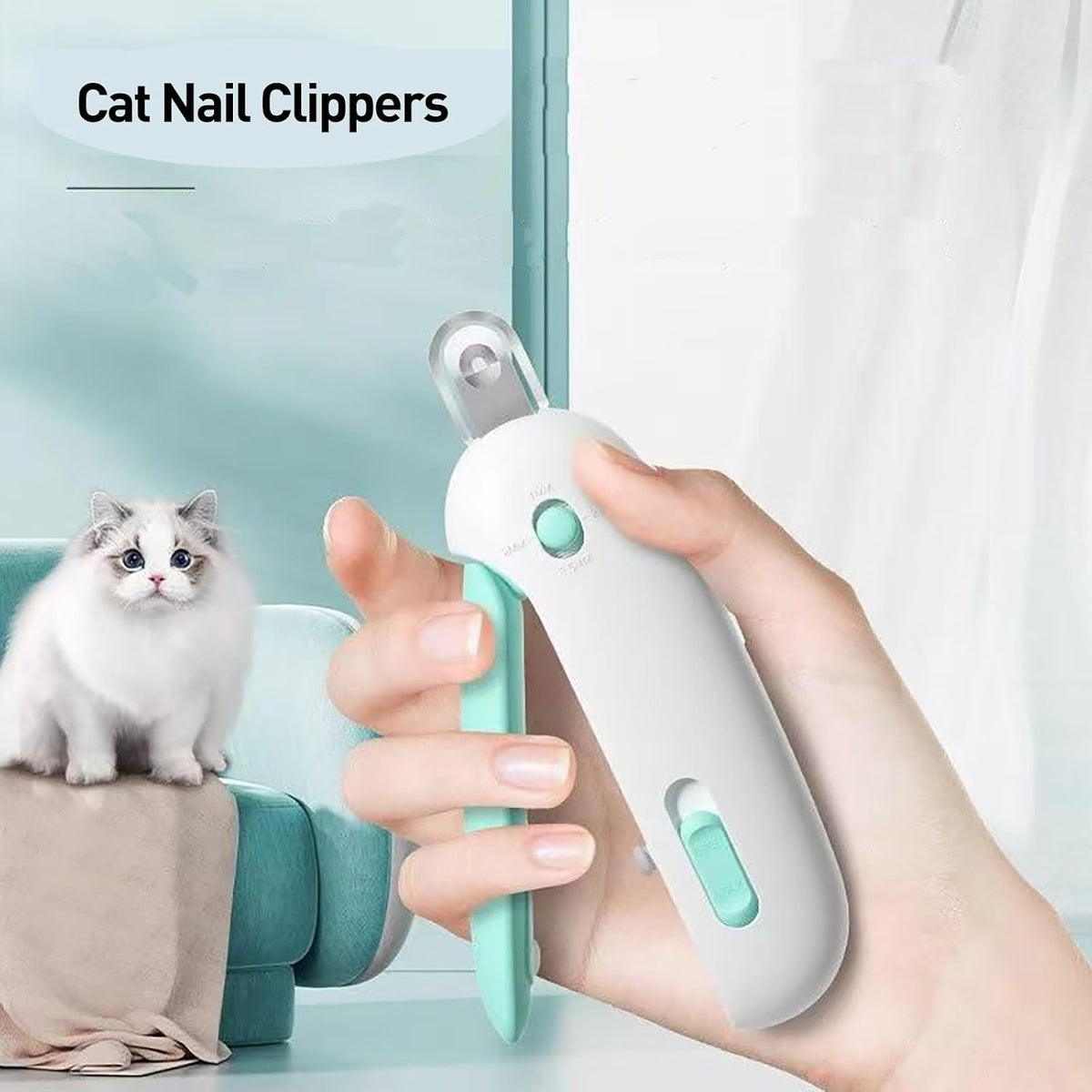 Demonstration of adjusting the aperture sizes for kitten claw trimming.