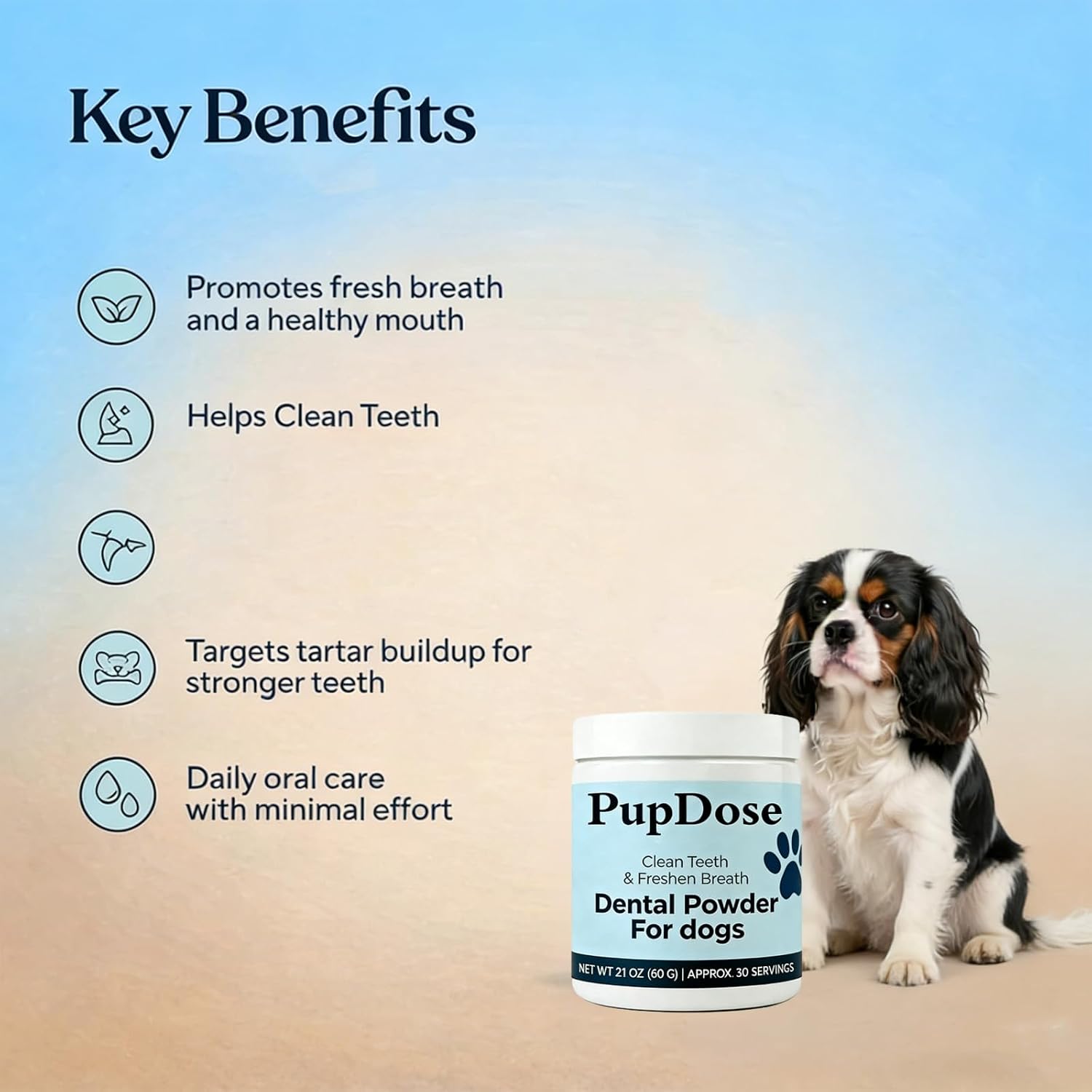 No brushing needed canine teeth cleaning powder for fresh breath