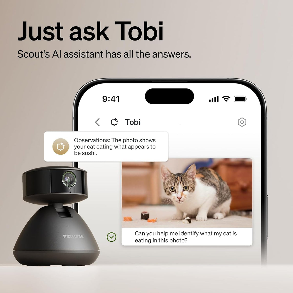 PETLIBRO Dog Camera with Phone App, 360 degrees Auto Tracking Pet Camera Indoor with Phone App for Home Alone Pets, Cat & Puppy Camera with 2-Way Audio, Night Vision, Indoor Camera WiFi - Image 9