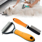 Double Sided Dematting Comb, 2026Undercoat Rake Deshedding Grooming Tool, Pet Hair Detangler Brush for Removing Tangles Knots and Loose Fur, Grooming Comb for Long Thick Coats (1, Orange) - Image 9