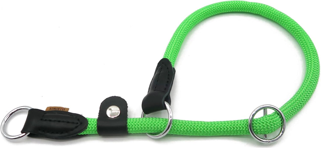 Braided Round Martingale Dog Collar, Training Collar with Slidable Stop Ring and Adjustable Stopper - Ideal for Medium Dogs (M(1/3") - 18" Long, Light Blue) - Image 9
