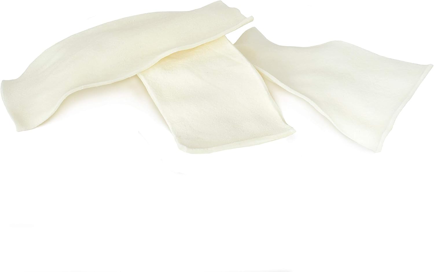 Durable long lasting rawhide pieces designed to remove plaque and tartar from dog teeth.