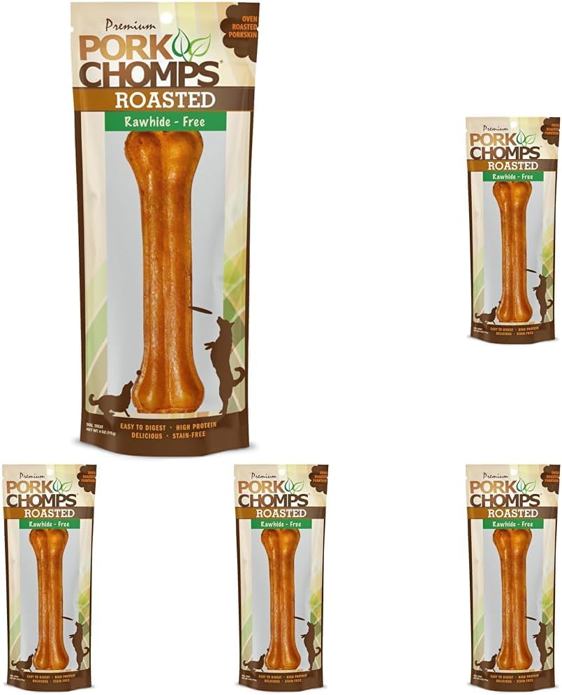 Pork Chomps roasted pressed pork skin bone twin pack premium healthy dog snack