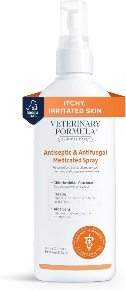 Veterinary Formula Clinical Care Antiseptic and Antifungal Medicated Shampoo for Dogs & Cats, 16 Fl Oz - Helps Alleviate Scaly, Greasy, red Skin - Paraben, Dye, Soap-Free (1 Pack) - Image 11