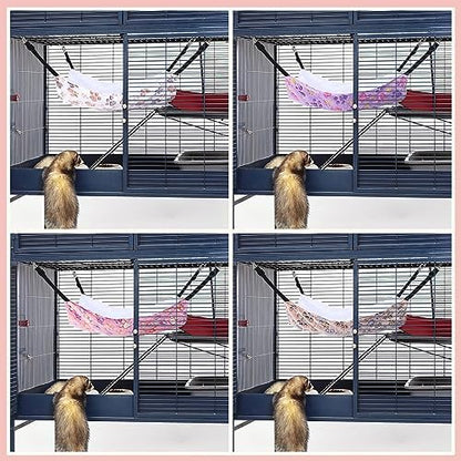 Geelin 4 Pcs Cat Hammock for Cage Soft Hanging Pet Hammock Bed with Adjustable Straps and Metal Hooks Double Sided Bed for Large & Small Cats Ferret Rat Sugar Glider(Paw,20 x 24 Inch) - Image 8