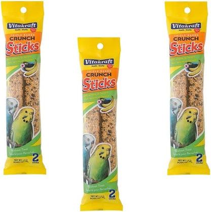 Vitakraft Crunch Sticks Parakeet Treat - Triple-Baked Millet Parakeet Treats with Natural Wood Center - Crunchy & Nutritious Bird Treat Sticks for Small Animals (12 Count, Honey, Egg, and Apple) - Image 10