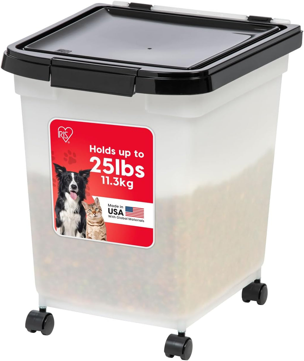 IRIS USA Dog Food Storage Container 50 lbs, with Removable Rolling Wheels & Included Scoop, for Dog Cat Bird and Other Pets, Food Storage Bin, Keep Fresh, Made in USA, Clear/Dark Gray - Image 12