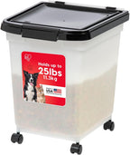 IRIS USA Dog Food Storage Container 50 lbs, with Removable Rolling Wheels & Included Scoop, for Dog Cat Bird and Other Pets, Food Storage Bin, Keep Fresh, Made in USA, Clear/Dark Gray - Image 12