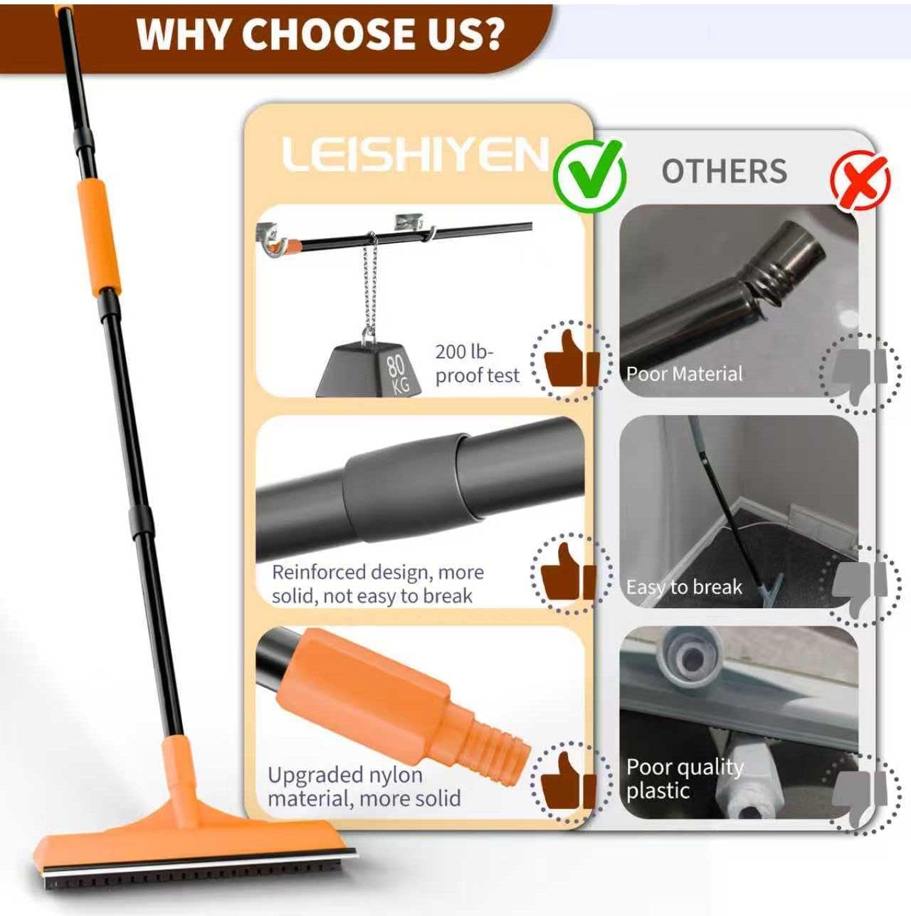 58 inch adjustable steel handle assembly for carpet rake