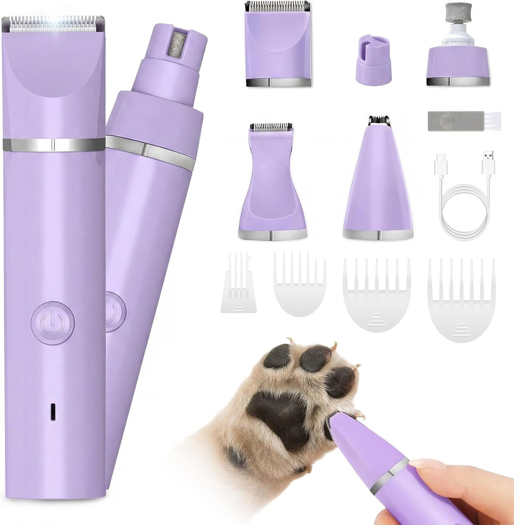 Veeconn Dog Clippers Grooming Kit Hair Clipper-Low Noise Paw Trimmer- Rechargeable - Cordless Quiet Nail Grinder Shaver for Cats and Other Pets - Image 9