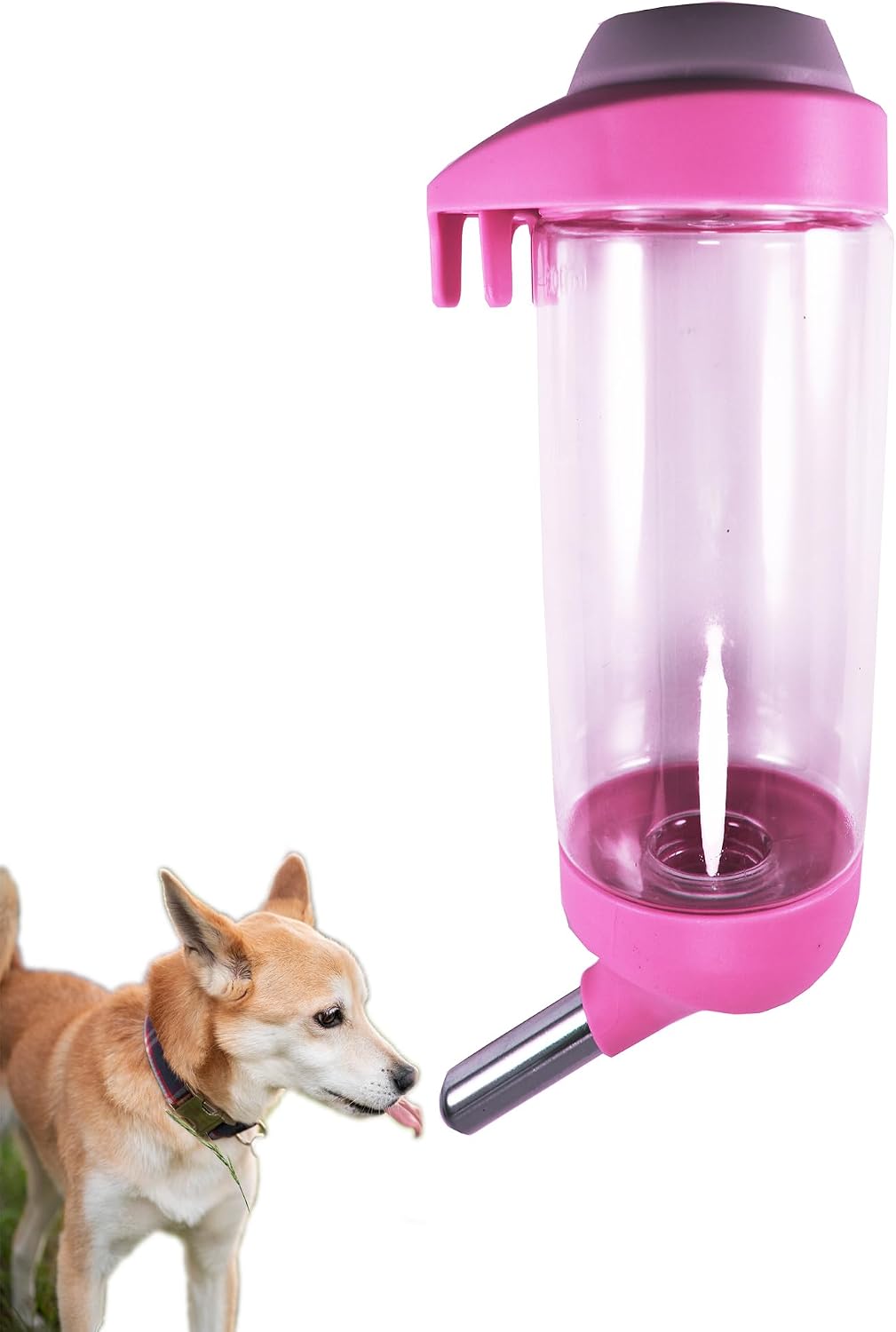 Premium imported DEEUCHIS pet crate waterer package contents showing the bottle and mount.