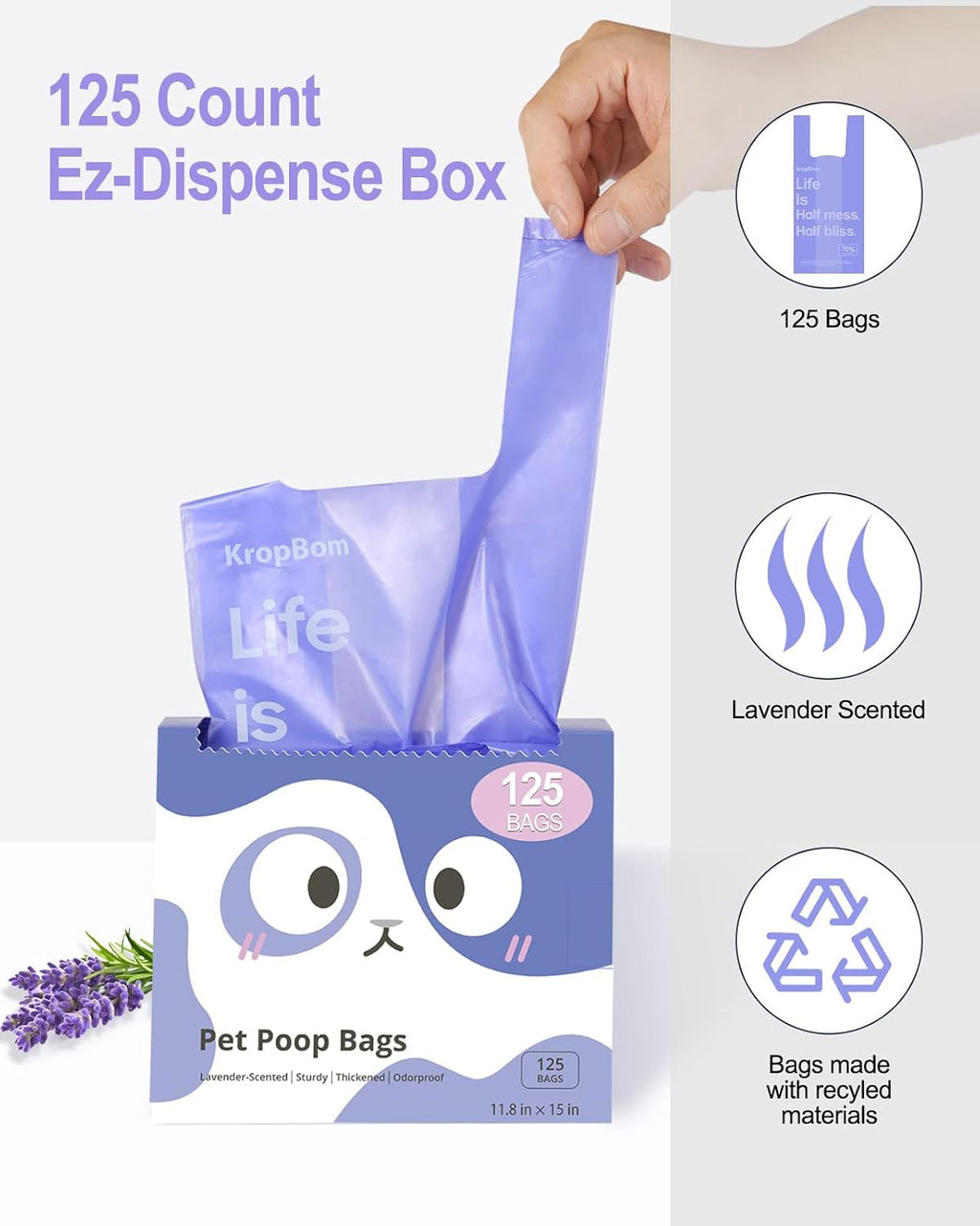 Extra thick leak proof cat poop bag holding weight securely
