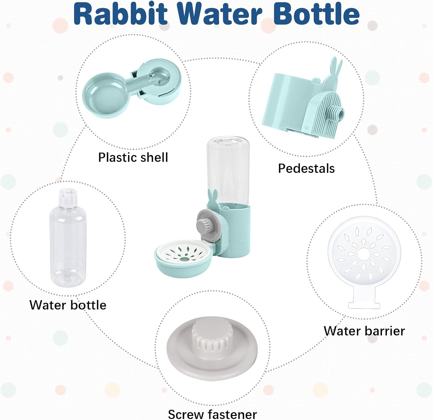 kathson Rabbit Water Dispenser for Cage 17 Oz Hanging Guinea Pig Water Bottle No Drip Gravity Automatic Bunny Water Bottle No Leak Small Animal Water Bottle for Chinchilla Ferret Hamster(Light Blue) - Image 5