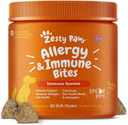 Zesty Paws Allergy Immune Bites front view jar of premium dog allergy relief chews.