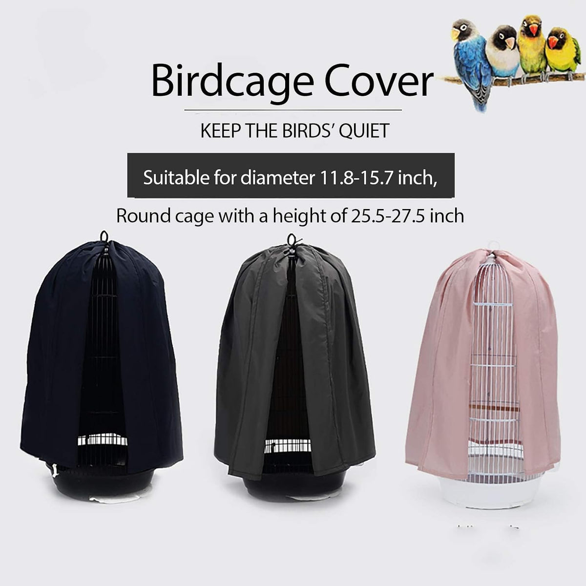 Close up of breathable polyester fabric on Qbleev birdcage cover