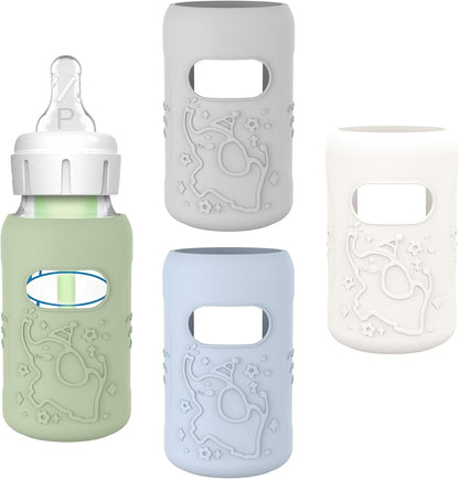KingKam silicone sleeve for Dr. Brown's glass baby bottle front view