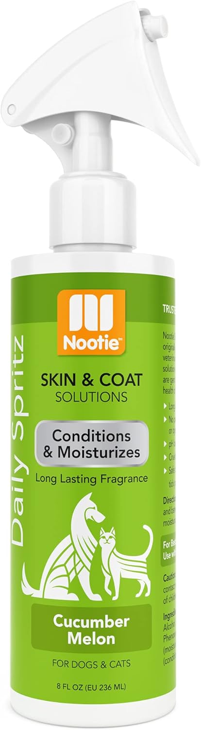 Nootie paraben free pet moisturizing spray back label