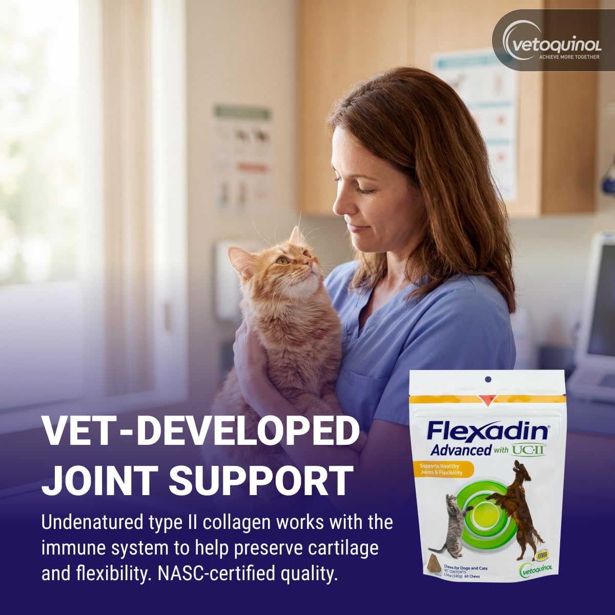 Imported USA pet joint supplement packaging back view showing ingredients