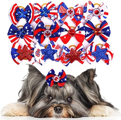 Handmade ribbon pet bows for holiday grooming