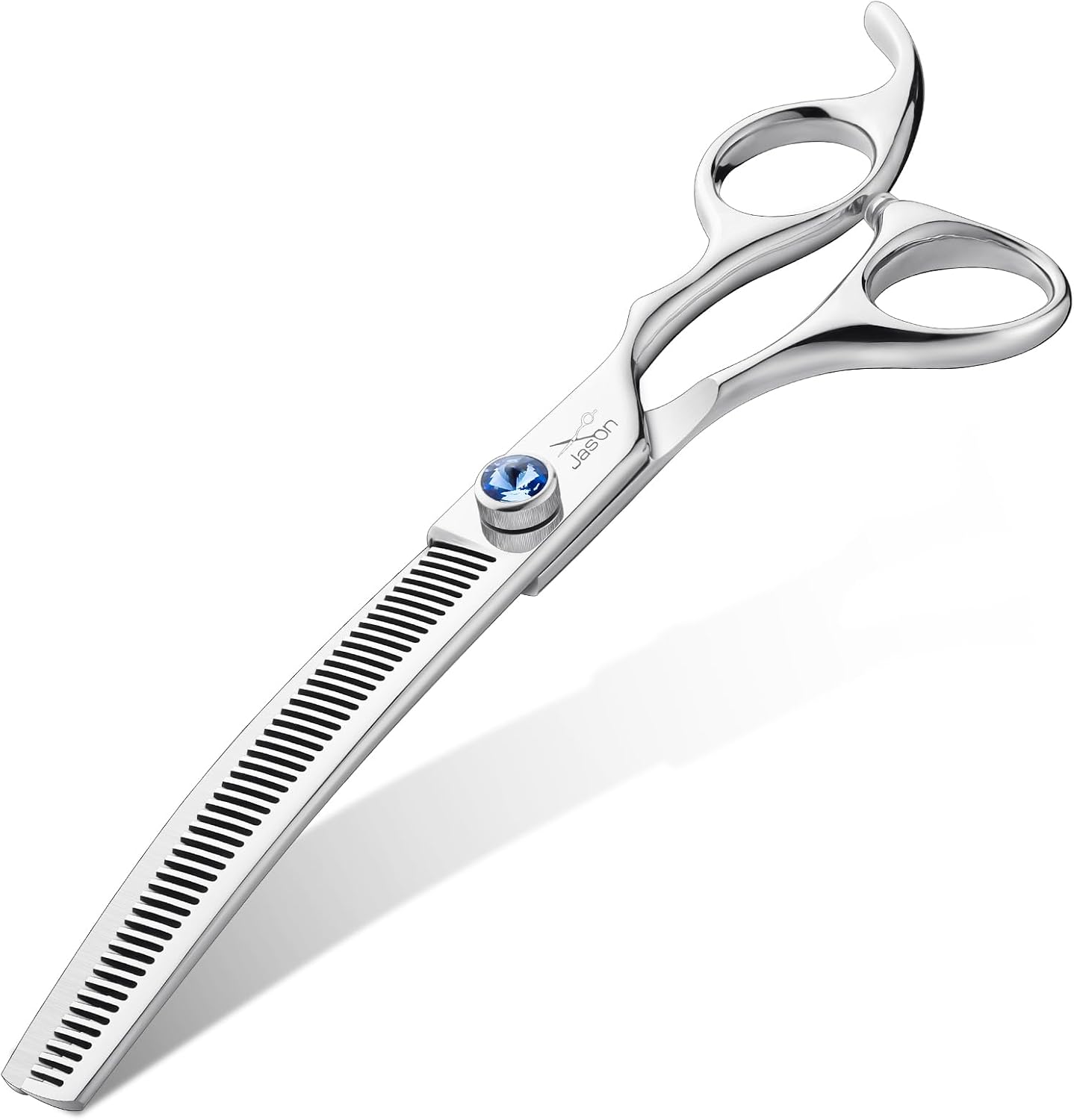 JASON 440C stainless steel dog thinning scissors side view