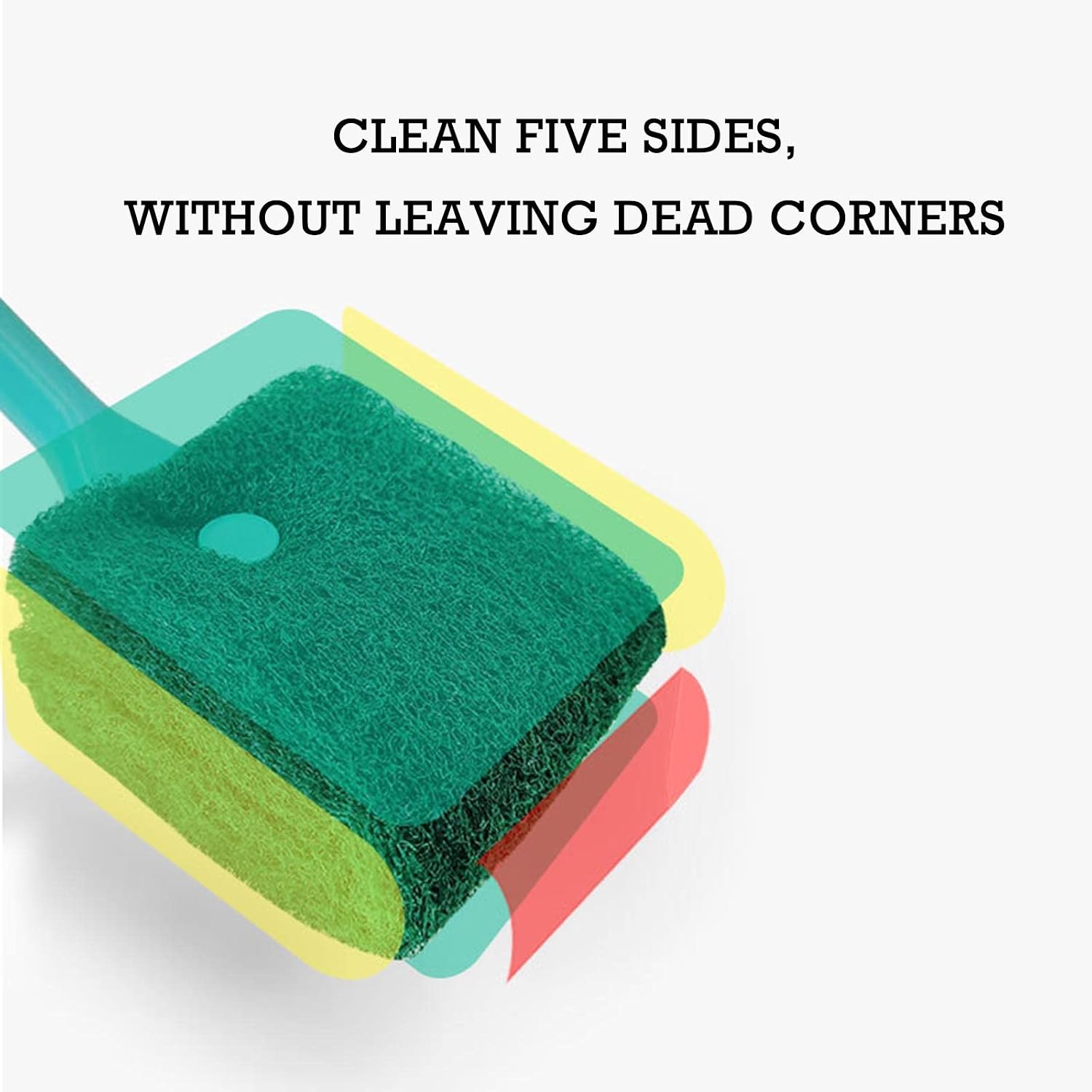 Humyeam aquarium double sided sponge brush cleaning algae from a glass fish tank wall.