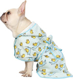 HDE Dog Bathrobe Super Absorbent Quick Drying Puppy Towel Wrap Coat Adjustable After Bath Robes with Hood for Dog Sizes S-XXL White Rubber Ducks S - Image 15