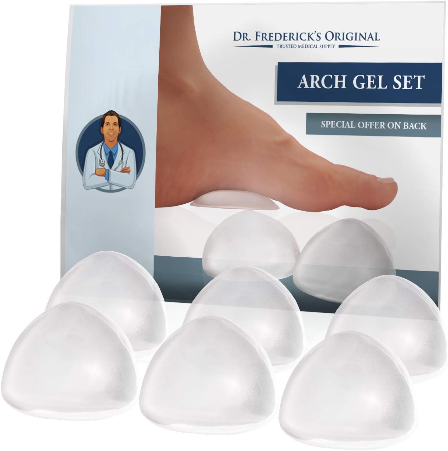 Dr. Frederick's Original High Arch Support Gel Inserts 6 count pack front view