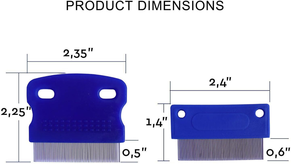 Close-up view of the fine stainless steel teeth on the zYoung pet grooming eye comb