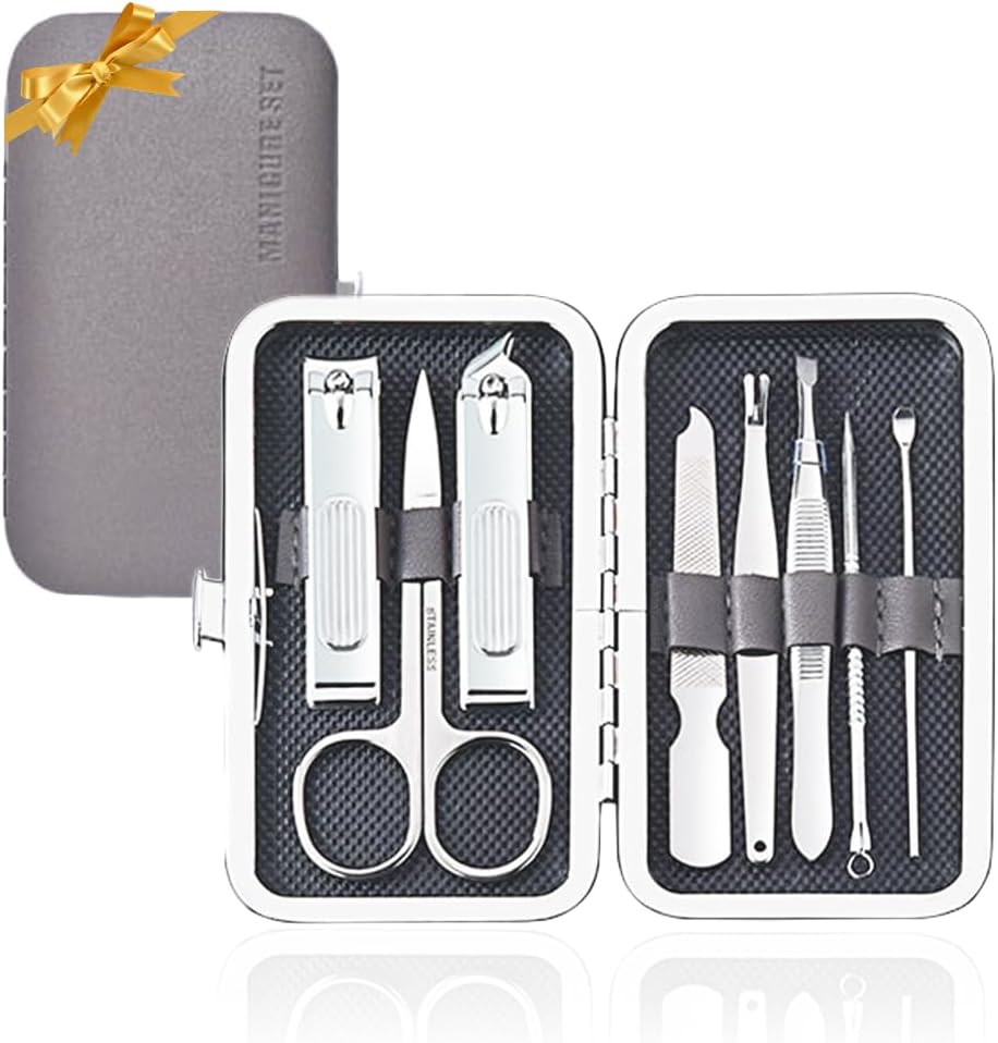 Shreekanth nail clipper set front view gray case