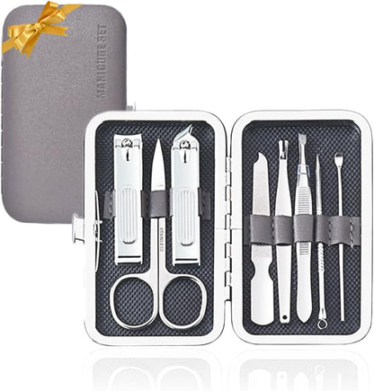 Shreekanth nail clipper set front view gray case