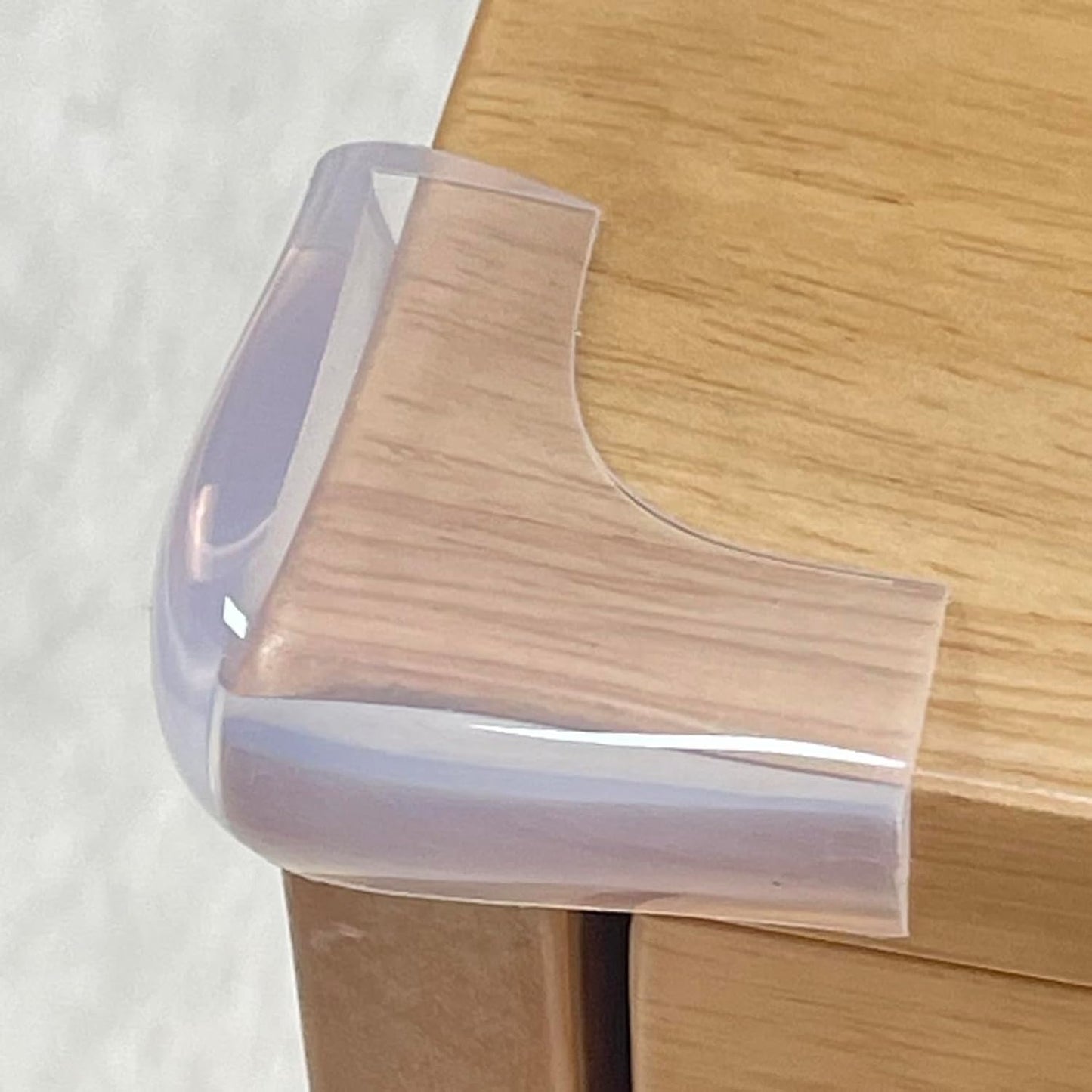 Angloria clear food-grade silicone baby corner guards front view