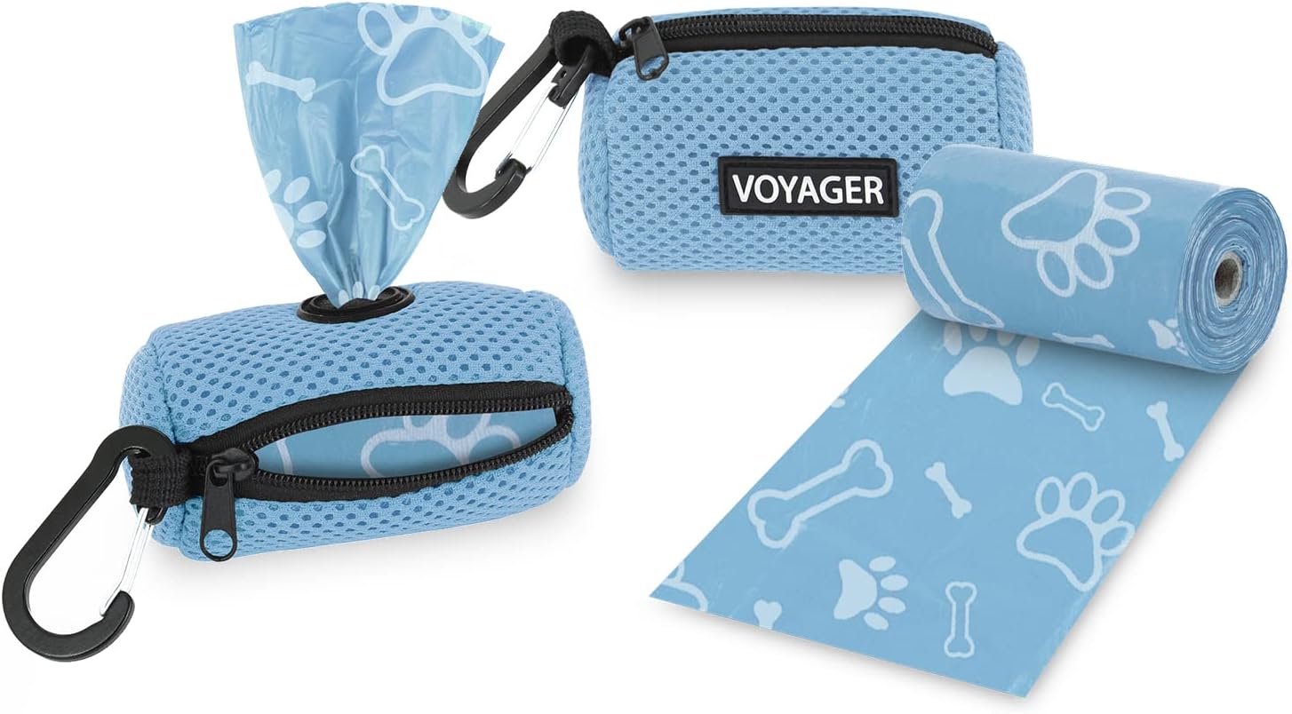 Best Pet Supplies Dog Poop Bag Holder Leash Attachment with 30 Bags, Reusable Dispenser for Travel, Walking, Park, and Outdoor Use, Durable with Clip-On - Black, Pack of 2 - Image 14