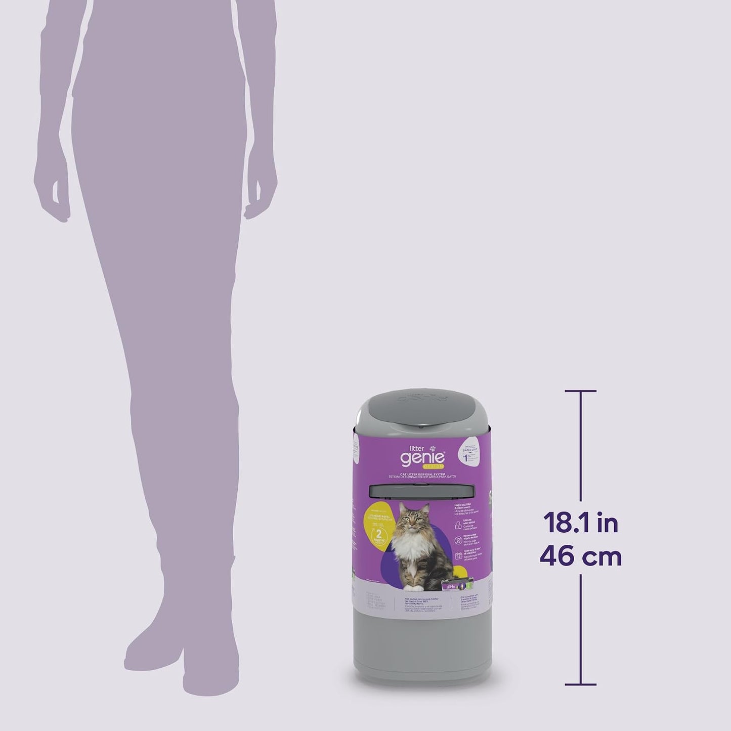 Litter Genie design pail with scoop holder attached