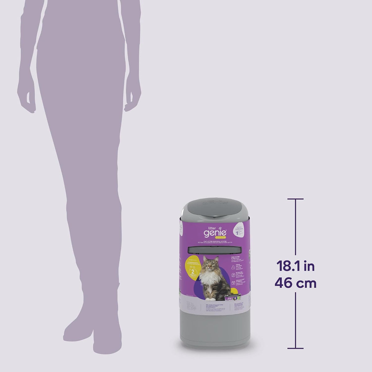 Litter Genie design pail with scoop holder attached