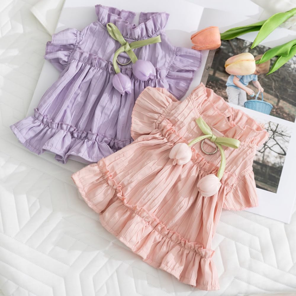 BIECWIAY comfortable pet frock elastic sleeves soft fabric view