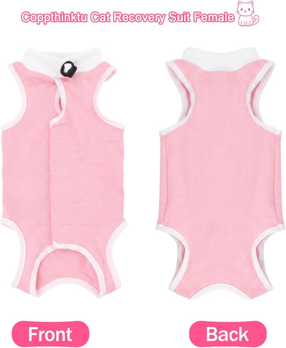 Coppthinktu Cat Recovery Suit Female for Surgical Abdominal Wounds, Breathable Cat Onesie for Cats After Surgery Bodysuit Female, Kitten Recovery Suit Cone of Shame Alternative Anti Licking - Image 9