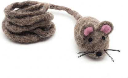 Glaciart One Felt Mouse Cat Toy - Soft Fuzzy Enrichment 100% Natural Wool - Interactive Catnip Play Cat Toy Set - Safe for Pets, Non-AZO Colored Dyes - 100" Long - Image 11