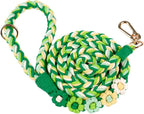 Handmade 5ft Braided Cotton Dog Leash with Unique Floral Handle, Durable and Stylish, Ideal for Small to Large Dogs,Rainbow Mix - Image 13