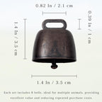 Vintage red bronze finish metal bells for livestock