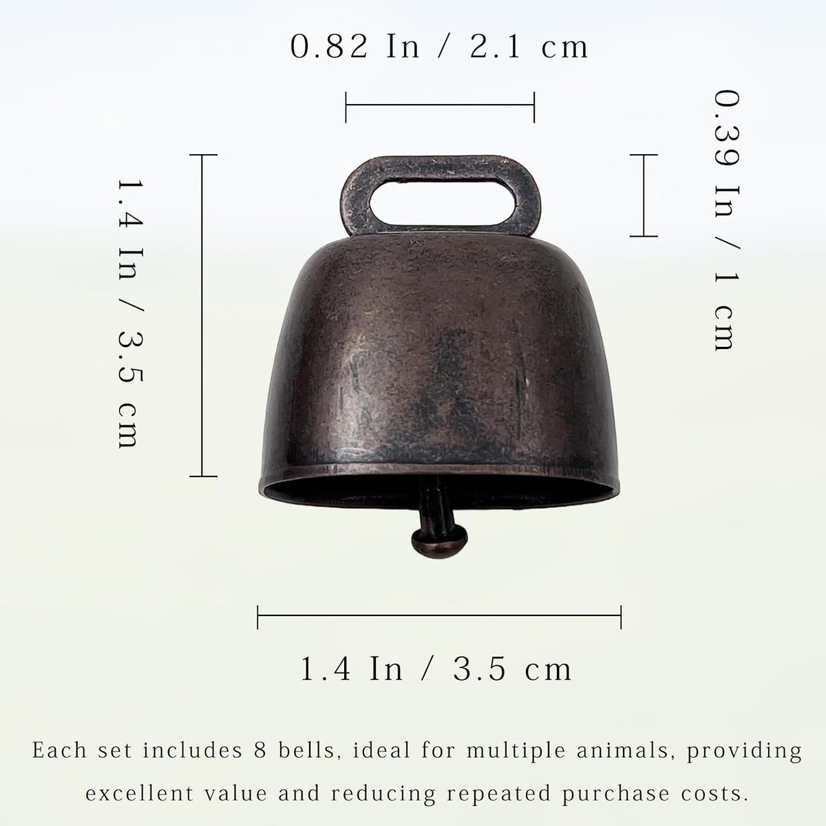 Vintage red bronze finish metal bells for livestock