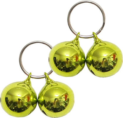SJANE 4 Pack Cat And Dog Copper Bells front view premium green pet tracker accessories