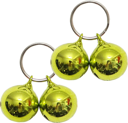 SJANE 4 Pack Cat And Dog Copper Bells front view premium green pet tracker accessories