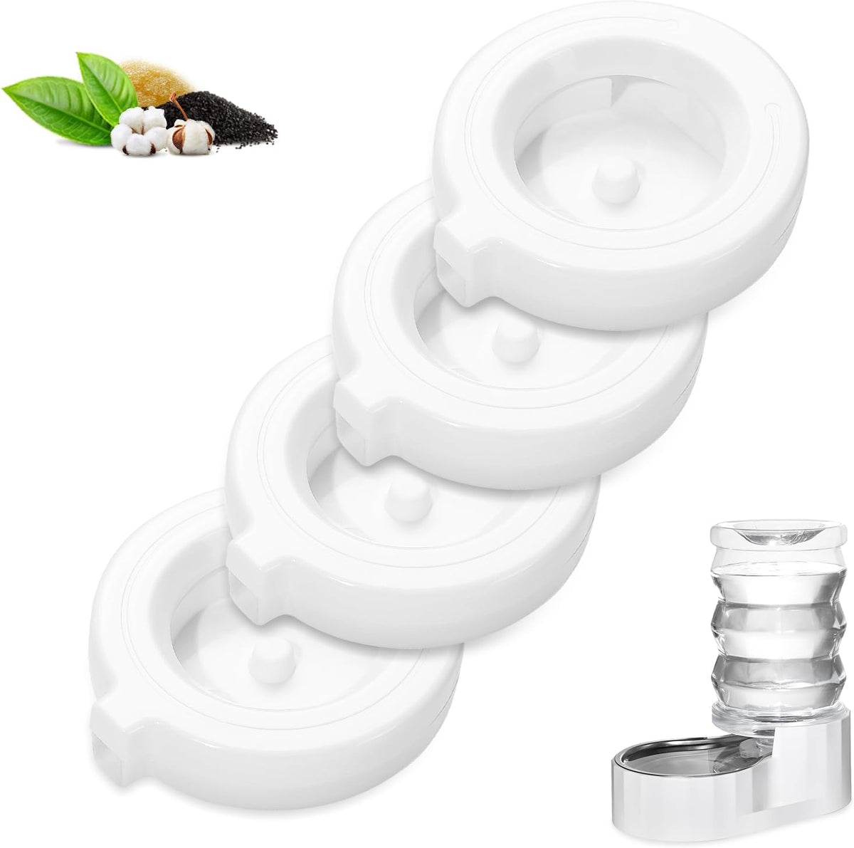 Side view dimension details of the Redoso triple filtration replacement filter for automatic pet bowls.