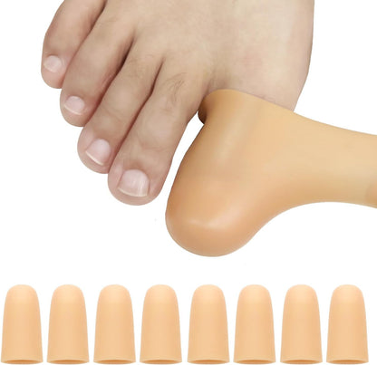 NZRAQK silicone big toe protectors front view showing beige gel caps